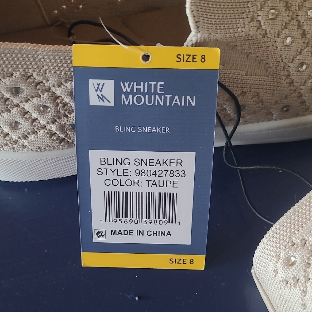 White Mountain Women's Beige Slip-On Sneakers - Picture 5 of 5